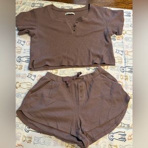 Abercrombie and fitch waffle knit pajamas
